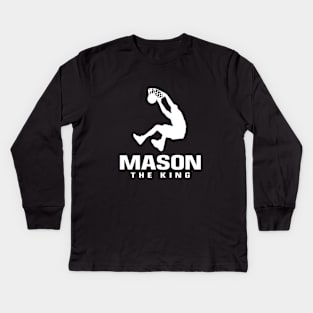 Mason Custom Player Basketball Your Name The King Kids Long Sleeve T-Shirt